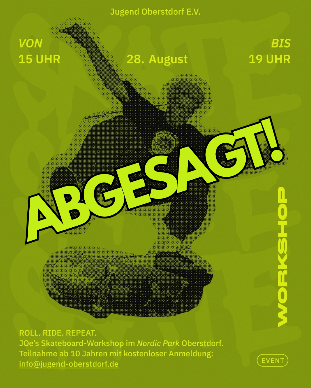 Skateboard Workshop ABGESAGT!